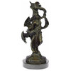 Stunning Bronze Effect Warrior Queen Riding Dragon Fantasy Art Figurine