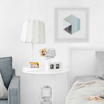 "Geometric Edges" Framed Painting Print