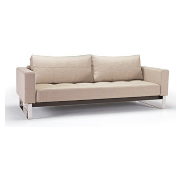 "Innovation USA" Cassius Deluxe Mixed Dance Natural Sofa with Chrome Legs