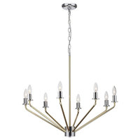 Alessandro Mid Century Brass Chandelier