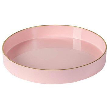 Pink Round Decorative Tray