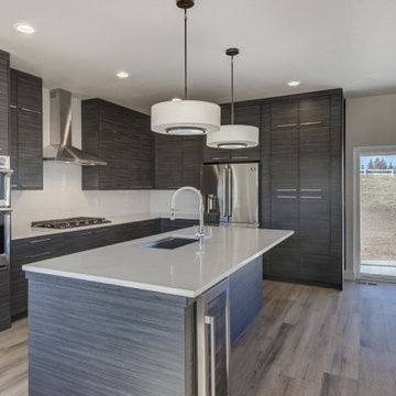 Modern Slab Style Kitchen & bath Cabinetry in High Definition Wood Grain Texture