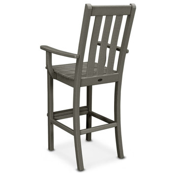 Polywood Vineyard Bar Arm Chair, Slate Gray