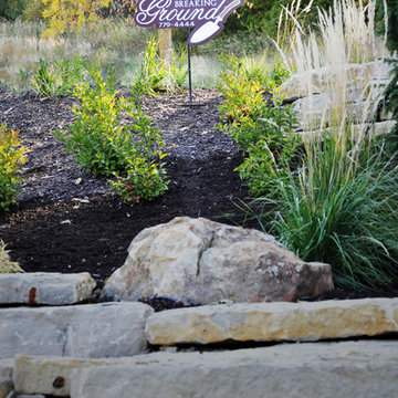 Modern Hillside Entry and Sculpture Garden