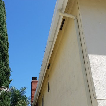 6 inch K-Style Gutters in Cerritos. Home has no Fascia Boards
