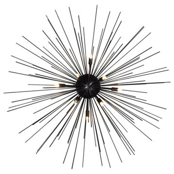 Sputnik Flush Mount, Black, Large