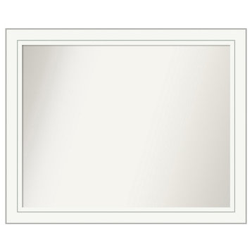 Craftsman White Non-Beveled Wood Wall Mirror 33x27 in.