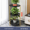 Round Nordic Luxury Multi-Storey Plant Stand, Black (3 Shelves), H35.4"