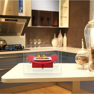 Verona Red Tabletop Fireplace