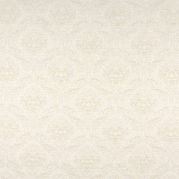 Beige And Off White Flowers And Leaves Upholstery Fabric By The Yard