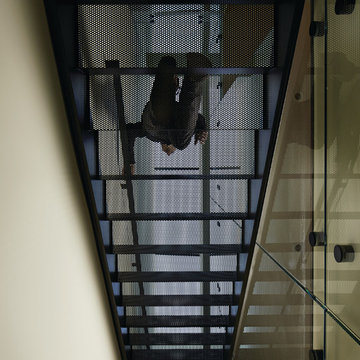 Perforated steel stair