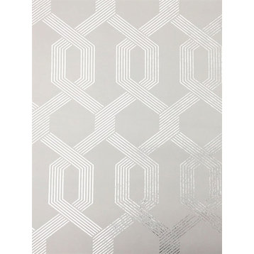 Y6221204 Modern Classic Pattern Viva Lounge Wallpaper Grey Silver