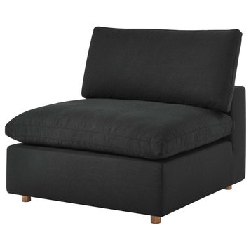 Modular Armchair Sofa Chair, Black, Fabric, Modern, Lounge Hotel Hospitality