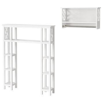 Coventry Over Toilet Open Shelving Unit, Shelf, Two Towel Rods
