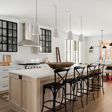 Kitchen-White Cabinets and Wood Island