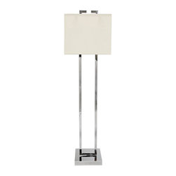 Worlds Away Ethan Stainless Steel Floor Lamp - Floor Lamps