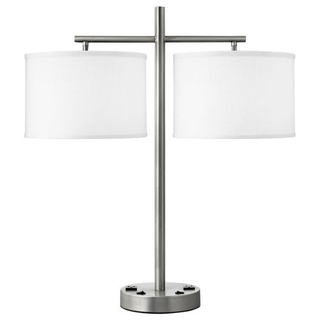 Twin-Light Double Nightstand Lamp, Set of 2