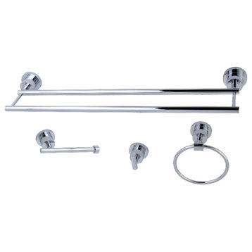 Kingston Brass 4-Piece Bathroom Accessory Set, Polished Chrome