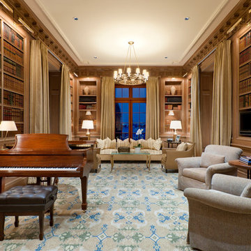 Interior Architecture of Classically Inspired Miami Indian Creek Home – Library