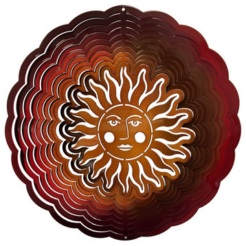 Large Sunface Red/Copper Wind Spinner