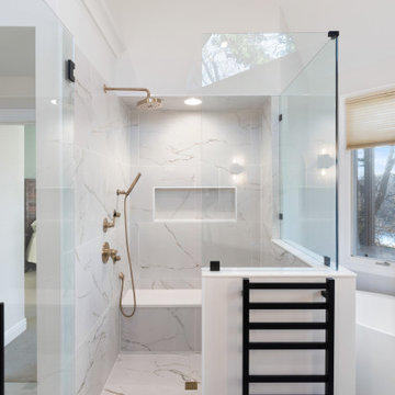 Transitional Primary Bath + Closet Olathe, KS