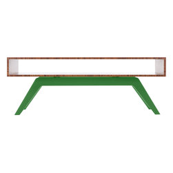 Eastvold Furniture - Elko Coffee Table, Bamboo, Green Base - Coffee Tables