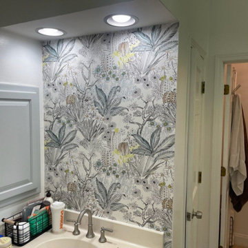 Powder room wallpaper installation Miami Beach, FL