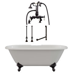 60 Streamline N105BNK-ORB Soaking Clawfoot Tub and Tray With External Drain  - Victorian - Bathtubs - by Streamline