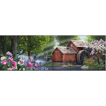 Ceramic Tile Mural, Cedars Mill Spring, HP, by Henry Peterson