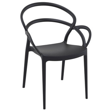 Compamia Mila Dining Arm Chair in Black