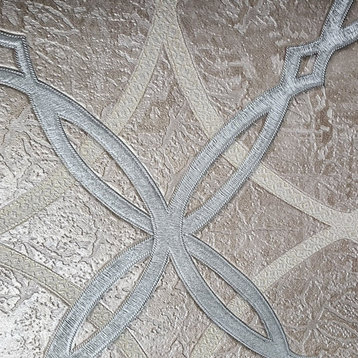 Tan brass gray silver gold metallic diamond trellis textured modern Wallpaper 3D
