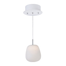 Puffs 1-Light LED Pendant, White