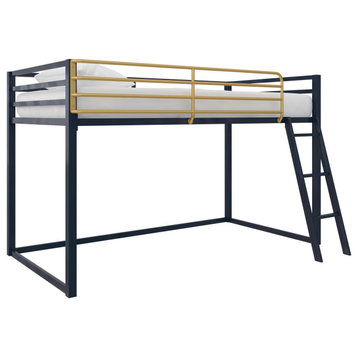 Little Seeds Monarch Hill Haven Twin Metal Junior Loft Bed, Navy