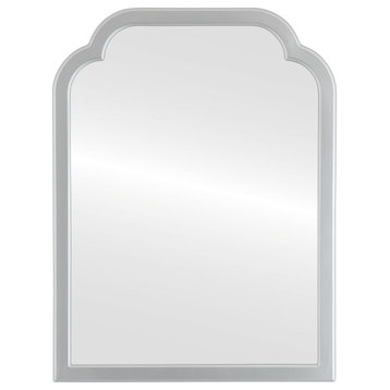 Pescara Framed Vanity Mirror, Clover Cathedral, 24.4"x32.4", Silver Spray