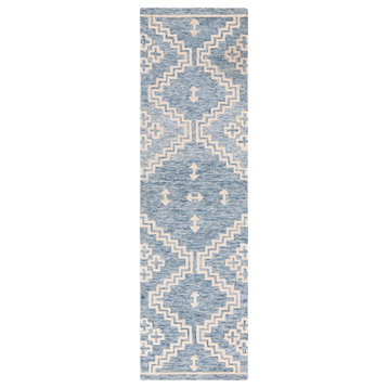 Safavieh Abstract Collection, ABT852 Rug, Blue/Ivory, 2'3"x8'