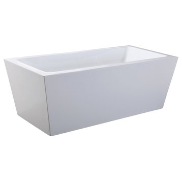 HelixBath Centaur Freestanding Acrylic Modern Bath Tub 67" White