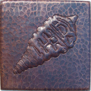 Fine Crafts Imports Lizard Hammered Copper Tile