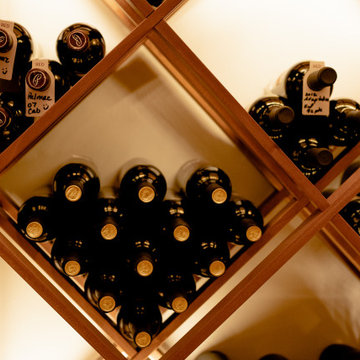 Close Up View Lattice Diamond Bins Wine Racks North Dallas