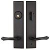 Verano Entry Door Lock Handleset With Bourne Lever, Antique Black