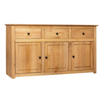 vidaXL Sideboard Storage Kitchen Cabinet Buffet Solid Wood Pine Panama Range