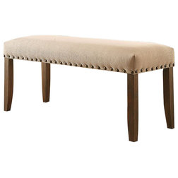 Transitional Upholstered Benches by Benzara, Woodland Imprts, The Urban Port