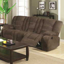 Charlie Reclining Sofa in Brown Velvet - Sofas