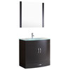 Style 5, 36"W Black Vanity Sink Base Cabinet, Mirror, LV5-36B