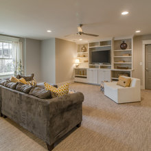 built in media shelving