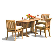 4-Piece Teak Set, 69" Warwick Table, 3 Giva Chairs, Sunbrella Cushion, Tuscan