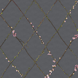 Winding Spring, Black - Wallpaper