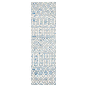 Safavieh Blossom Collection BLM115M Rug, Blue/Ivory, 2'3" x 10'