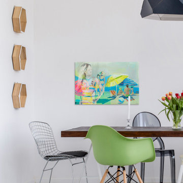 "Polka Dot Umbrella" Painting Print on Wrapped Canvas