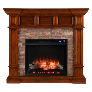 Real Flame Crawford Electric Slim Line Fireplace in Chestnut Oak