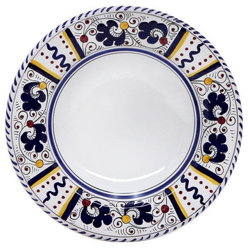 Orvieto Blue Rooster Salad Plate White Center